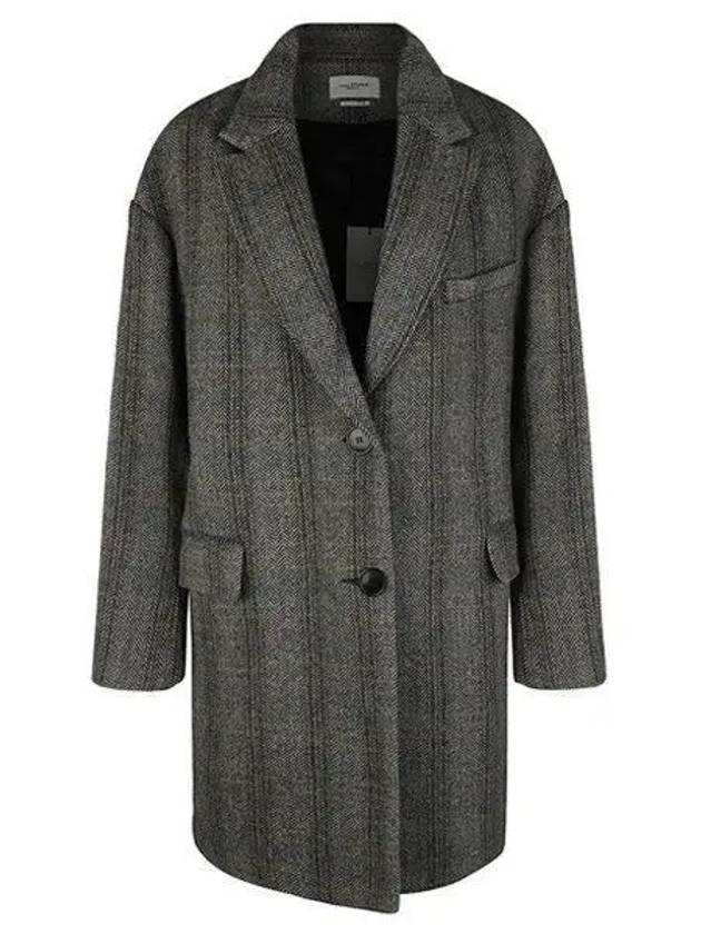 Limiza Check Wool Over Single Coat Grey - ISABEL MARANT - BALAAN 2