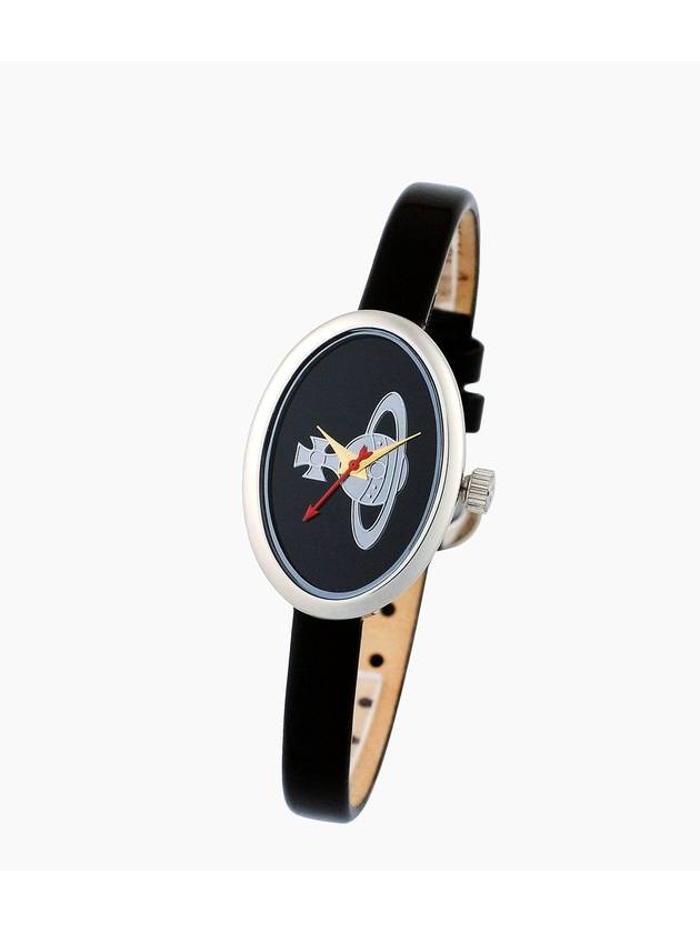 ORB Logo Leather Watch Black - VIVIENNE WESTWOOD - BALAAN 1