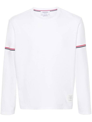 Cotton Rugby Long Sleeve T-Shirt White - THOM BROWNE - BALAAN 1