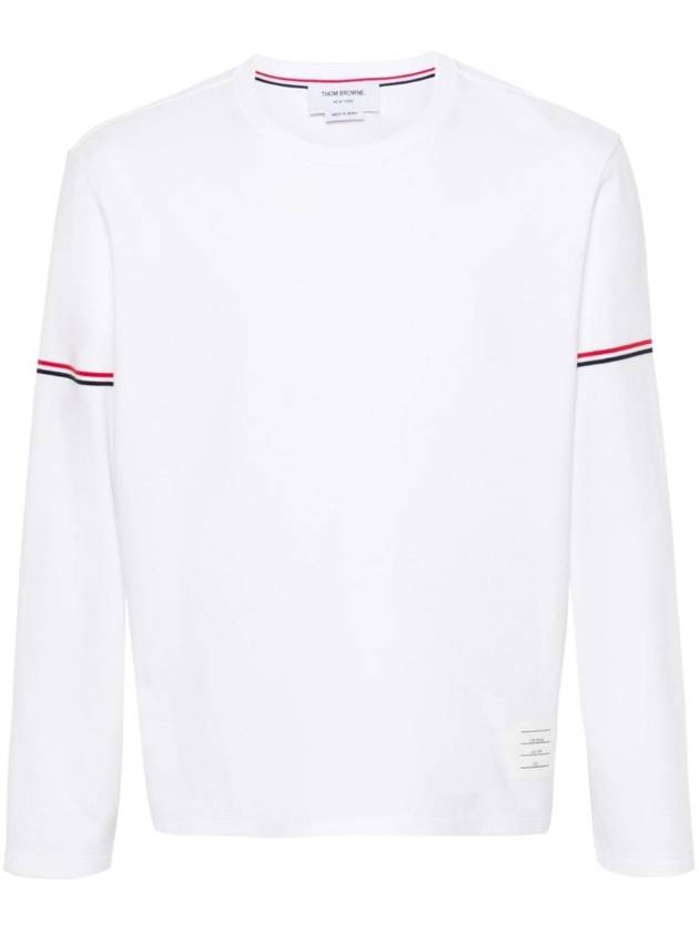 Cotton Rugby Long Sleeve T-Shirt White - THOM BROWNE - BALAAN 1