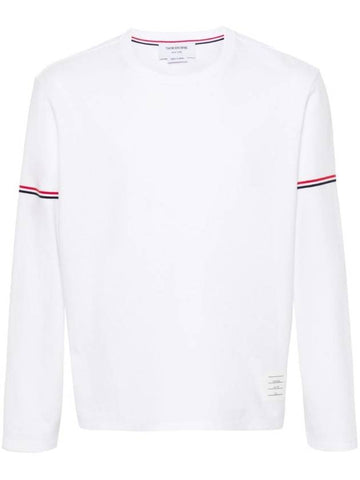 Cotton Rugby Long Sleeve T-Shirt White - THOM BROWNE - BALAAN 1