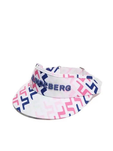 Viktor Print Embroidered Logo Visor Pink White - J.LINDEBERG - BALAAN 1