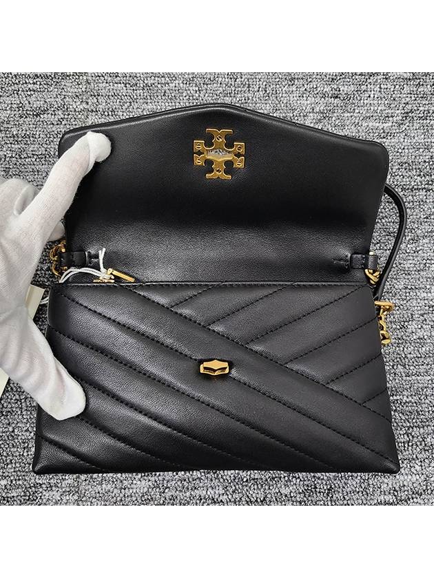 Kira Chevron Chain Long Wallet Black - TORY BURCH - BALAAN 10