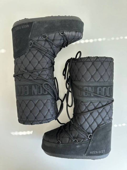 s Icon Quilted Snow Winter Boots Black - MOON BOOT - BALAAN 2