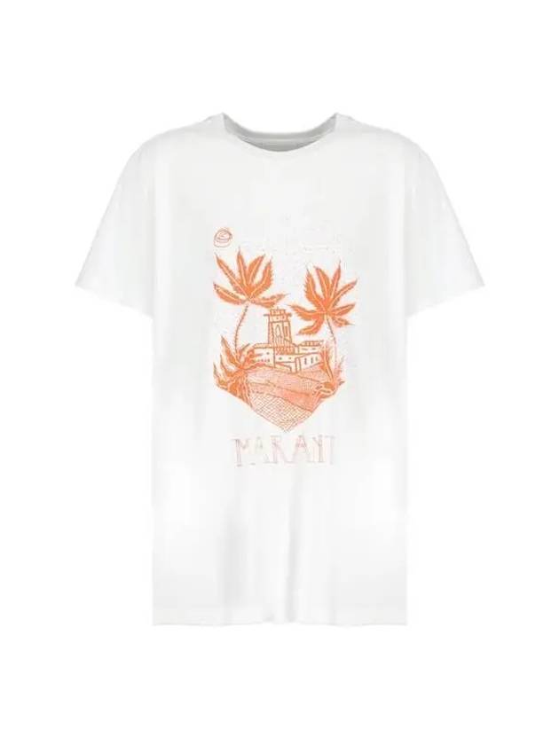 Men's Zafferh Printed Cotton Short Sleeve T-Shirt White - ISABEL MARANT - BALAAN 2