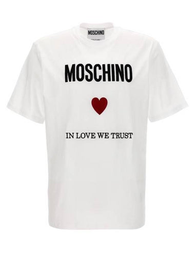 Short Sleeve T-Shirt J071402411001 White - MOSCHINO - BALAAN 1