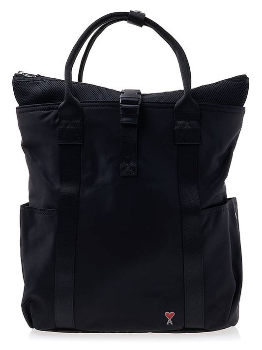 heart logo tote bag black - AMI - BALAAN 2