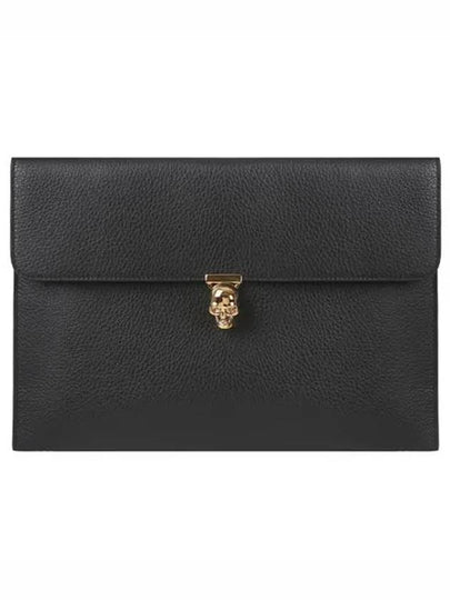 Skull Leather Clutch Bag Black - ALEXANDER MCQUEEN - BALAAN 2