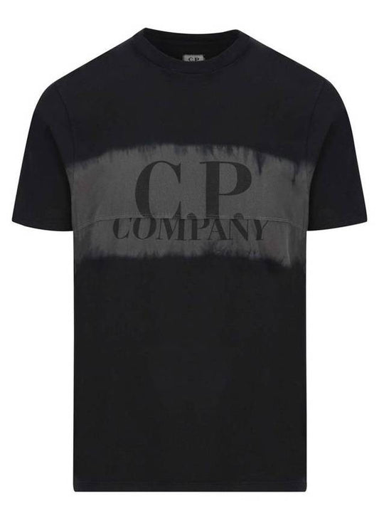Logo Short Sleeve T-Shirt Black - CP COMPANY - BALAAN.