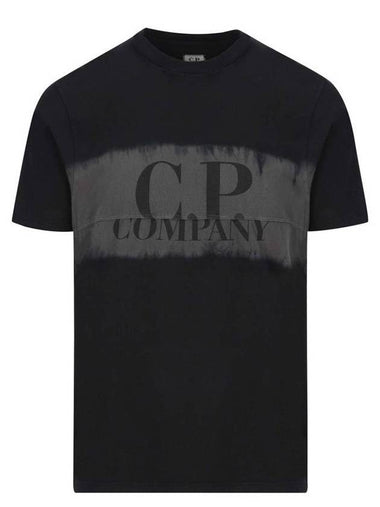 Vintage Washing Logo Cotton Short Sleeve T-Shirt Black - CP COMPANY - BALAAN 1