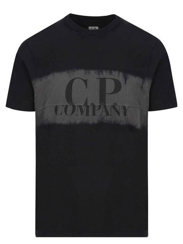 Vintage Washing Logo Cotton Short Sleeve T-Shirt Black - CP COMPANY - BALAAN 1