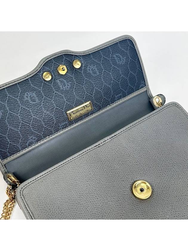 Gray CD logo gold chain small shoulder cross bag 4VDIB33477 - DIOR - BALAAN 3