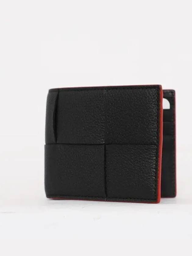 Cassette Bifold Half Wallet Red Black - BOTTEGA VENETA - BALAAN 2