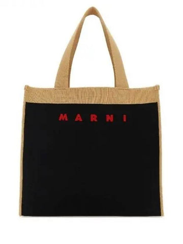 Jacquard logo knit fabric tote bag 270339 - MARNI - BALAAN 1