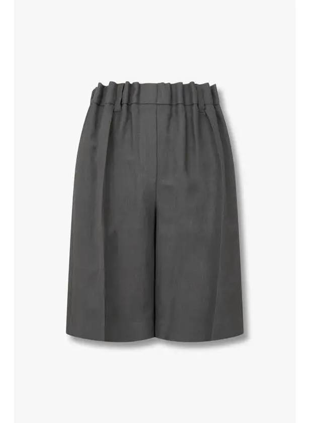 Women s Pleated Banding Easy Shorts Charcoal - BRUNELLO CUCINELLI - BALAAN 1