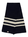 Black Navy Stripe Muffler ACC 6 AU BLACK NAVY - NIGEL CABOURN - BALAAN 2