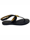 Double G Leather Flat Sandals Black - GUCCI - BALAAN 2