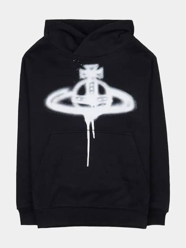 Spray ORB Logo Print Hoodie Black - VIVIENNE WESTWOOD - BALAAN 2