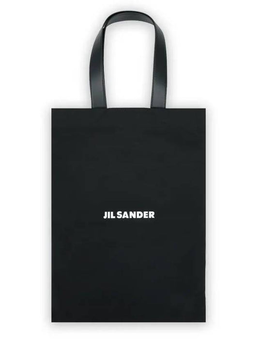 Logo Print Large Cotton Tote Bag Black - JIL SANDER - BALAAN 2