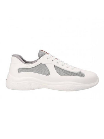 America's Cup Soft Rubber Bike Fabric Low Top Sneakers White - PRADA - BALAAN 1