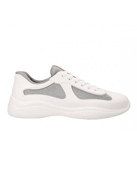 America'S Cup Soft Rubber Bike Fabric Low Top Sneakers White - PRADA - BALAAN 1