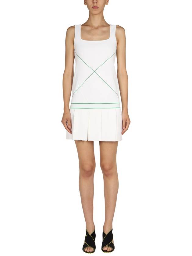 Paraket Stitch Sleeveless Tennis Midi Dress White - BOTTEGA VENETA - BALAAN 2