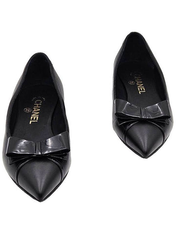 Chanel G32236 Black Ribbon Ballerina Flat Shoes 36 - CHANEL - BALAAN 1