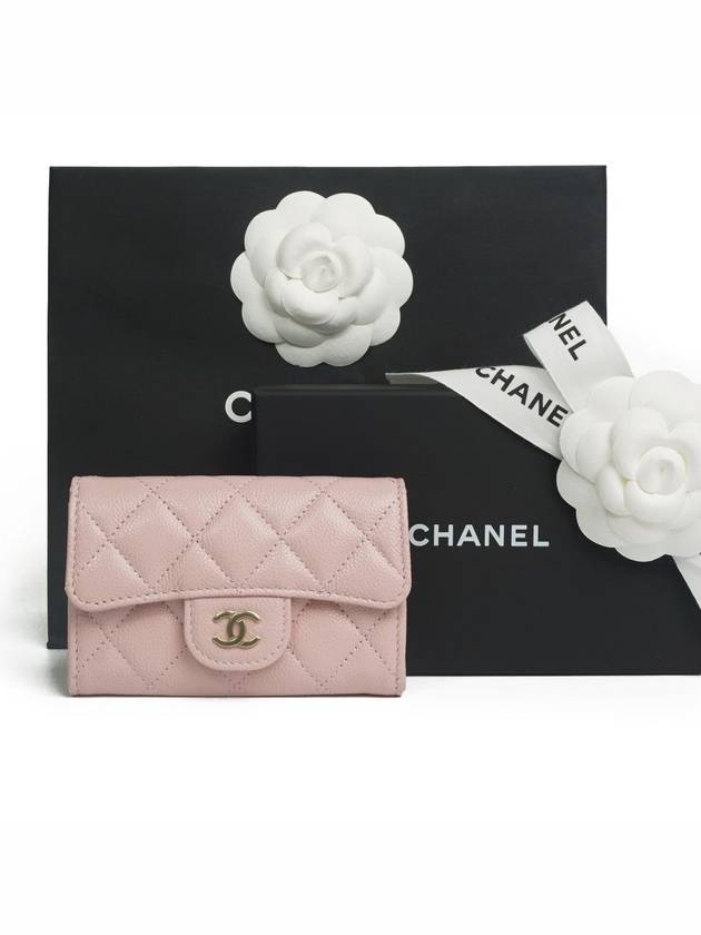 Classic card wallet snap pink gold plated full set - CHANEL - BALAAN 1