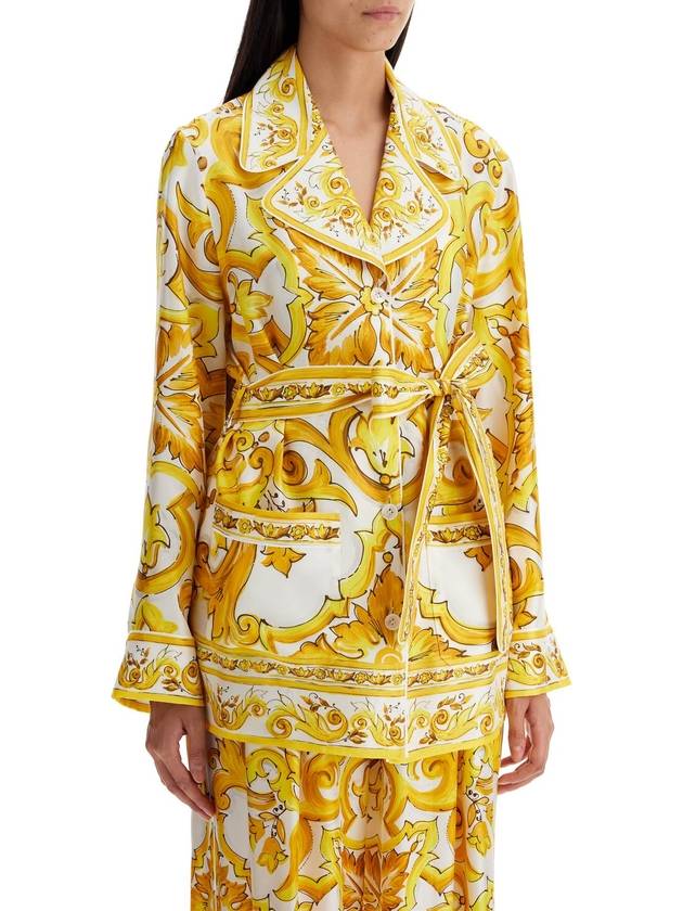 silk blouse with maiolica print and - DOLCE&GABBANA - BALAAN 2