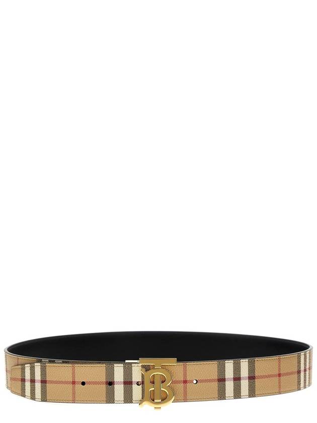 TB Buckle Check Reversible Leather Belt Beige Black - BURBERRY - BALAAN 2