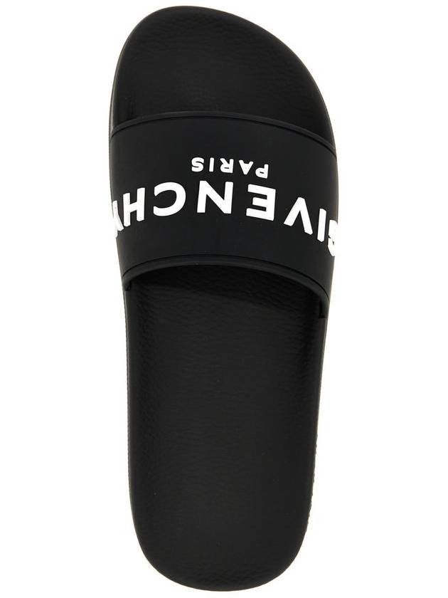 Logo Rubber Slide Slippers Black - GIVENCHY - BALAAN 5