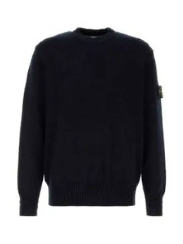 Round Neck Wappen Organic Knit Top Navy - STONE ISLAND - BALAAN 2