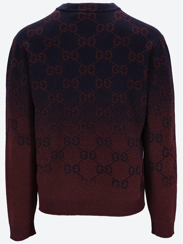 GG Degradé Wool Jacquard Knit Top Bordeaux Dark Blue - GUCCI - BALAAN 3