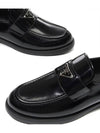 Triangle Logo Brush Leather Loafers Black - PRADA - BALAAN 5