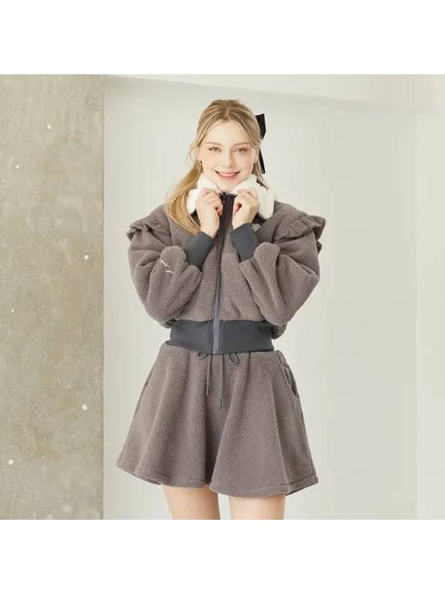 Golf Wear Fleece Frill Zip-up Set Gray - J JANE - BALAAN 1