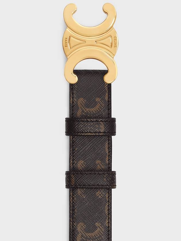 Monogram Triomphe Buckle Medium Leather Belt Tan - CELINE - BALAAN 4