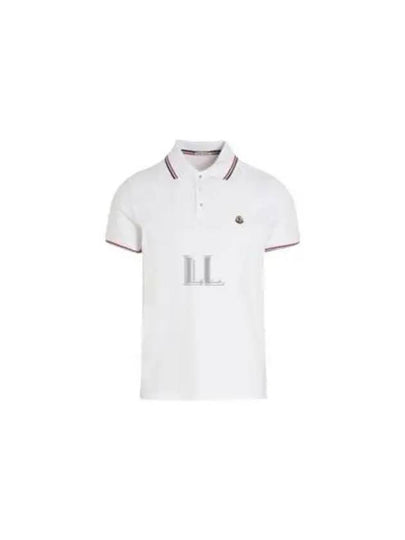 Small Logo Patch Short Sleeve Cotton Polo Shirt White - MONCLER - BALAAN 2