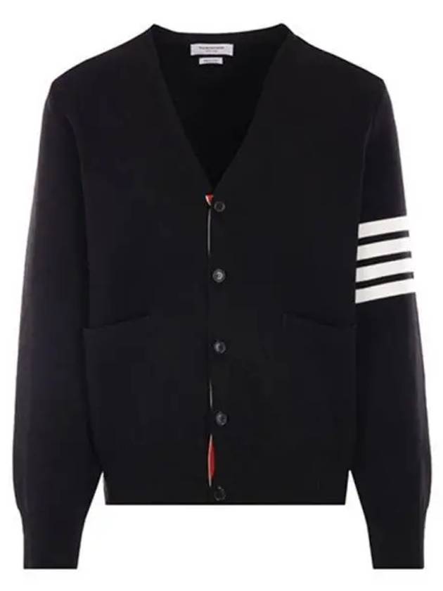 Milano Stitch 4-Bar Cardigan Black - THOM BROWNE - BALAAN 2