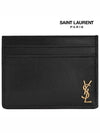 Tiny Monogram Shiny Leather Card Case Black - SAINT LAURENT - BALAAN 3