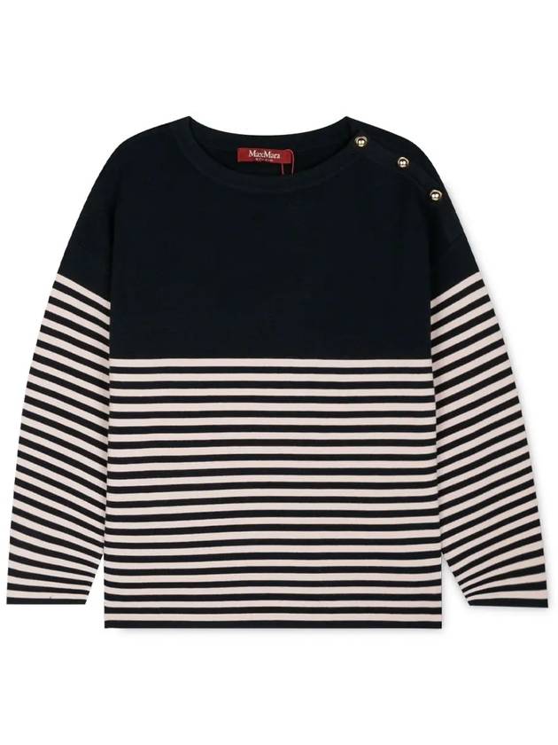 Oranto Rayon Long Sleeve T Shirt Navy - MAX MARA - BALAAN 4