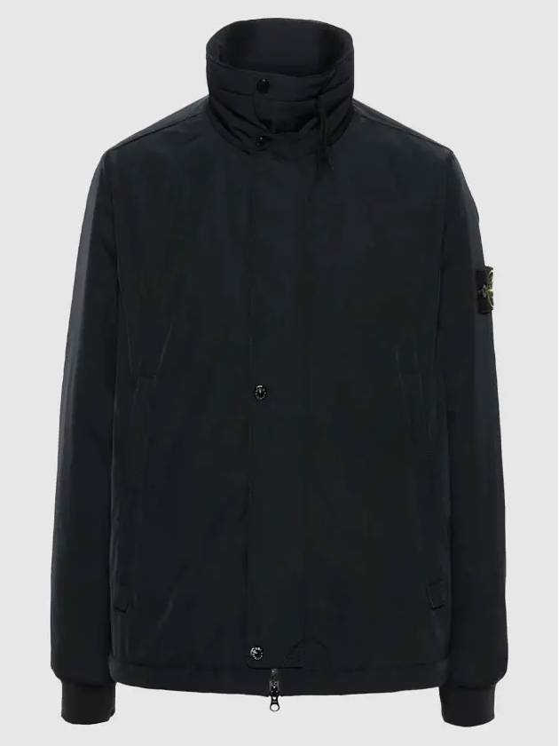 Logo Micro Twill  Zip Up Jacket Navy - STONE ISLAND - BALAAN 2