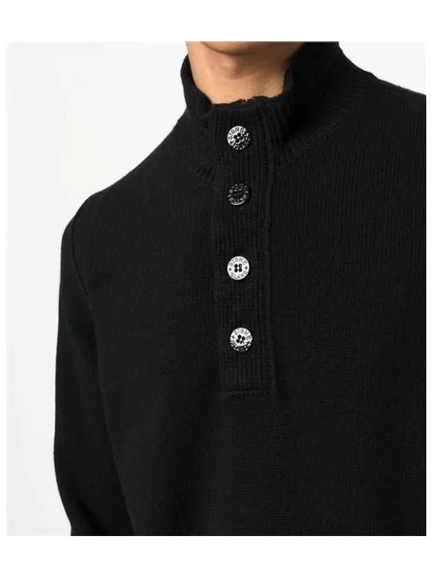 Wappen Patch Button Knit Top Black - STONE ISLAND - BALAAN 5