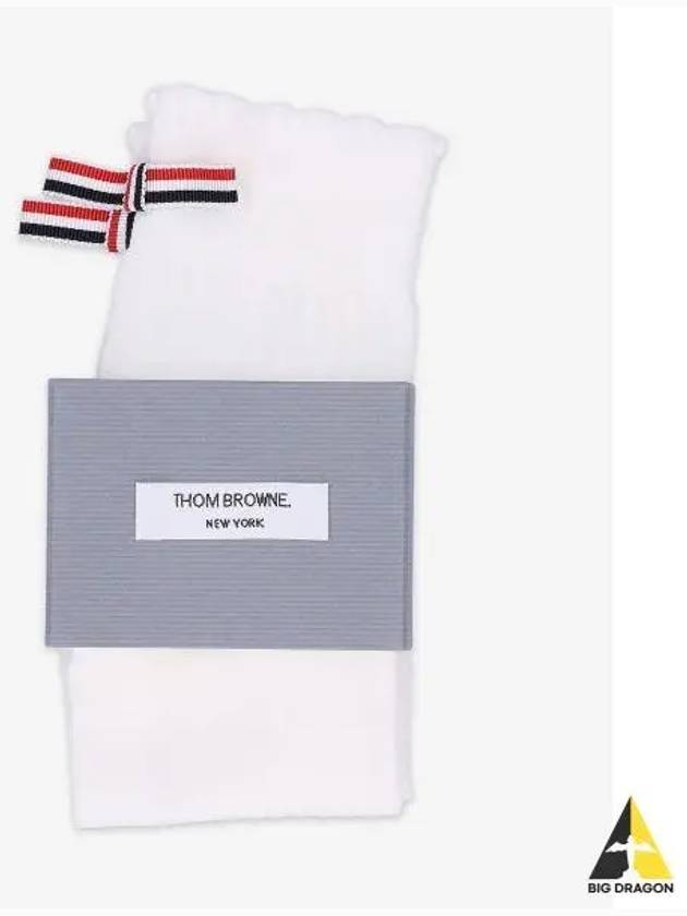 Scallop Pointel Bow Crew Socks White FAS159AY3011100 - THOM BROWNE - BALAAN 2