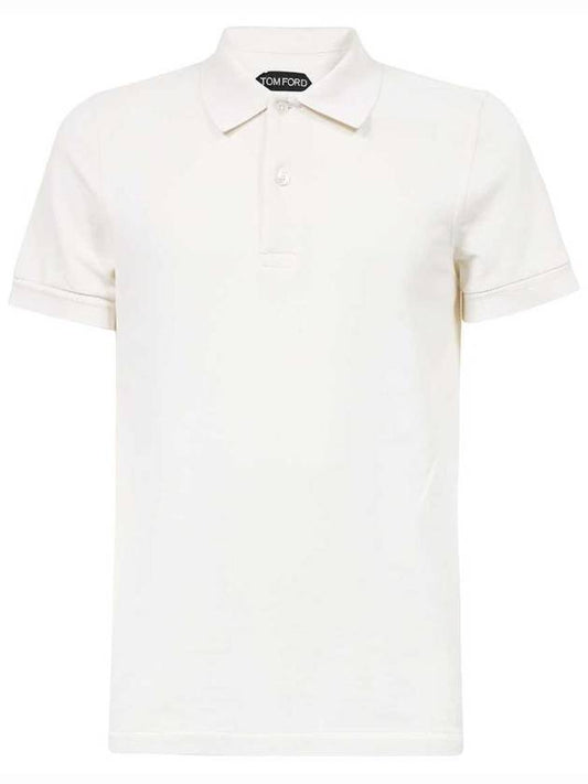 Men's Classic Tennis Short Sleeve Polo Shirt White - TOM FORD - BALAAN.