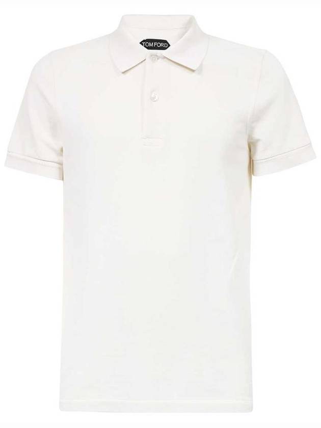 Men's Classic Tennis Short Sleeve Polo Shirt White - TOM FORD - BALAAN 1