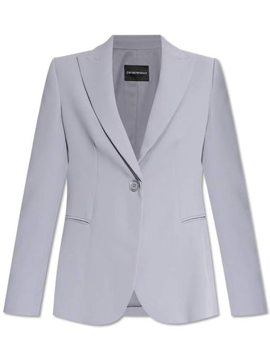 Emporio Armani Blazer With Closed Lapels, Women's, Grey - EMPORIO ARMANI - BALAAN 1