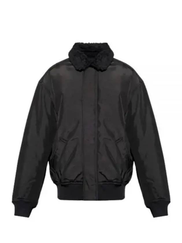 Shearling Collar Bomber Jacket Black - ACNE STUDIOS - BALAAN 2