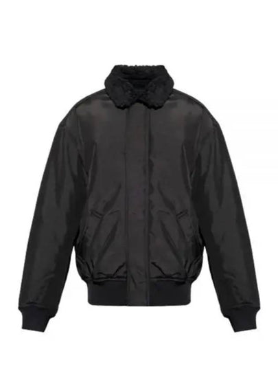 Shearling Collar Bomber Jacket Black - ACNE STUDIOS - BALAAN 2