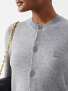 Face Patch Crop Cardigan Grey - ACNE STUDIOS - BALAAN 6