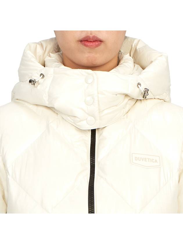 Women s Goose Down Long Padded Conza Hood Detachable Diamond Quilted Jacket VDDJ95636 BGL - DUVETICA - BALAAN 10